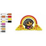 Rainbow of Dora The Explorer Embroidery Design